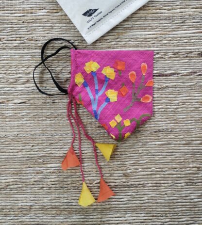 Stay Safe Silk Fuschia Collage Mask - Image 2